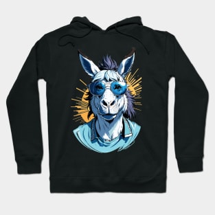 Cool Donkey in Glasses Hoodie